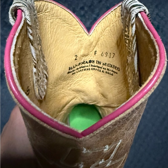 Tin Haul Kids Cowboy Boots Golden Tiger Hear Me Roar Brown Cream w Pink Accents - Picture 10 of 11